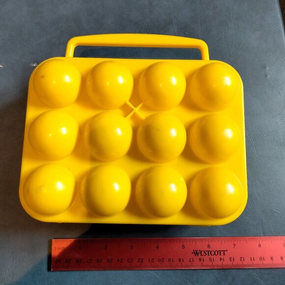Camping Egg Holder Yellow Plastic Dozen Backpacking - Picture 3 of 4